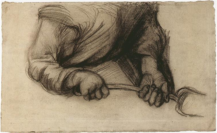 Vincent van Gogh Dos manos con una pala del hogar Drawing Vincent van Gogh's Dos manos con una pala del hogar Drawing