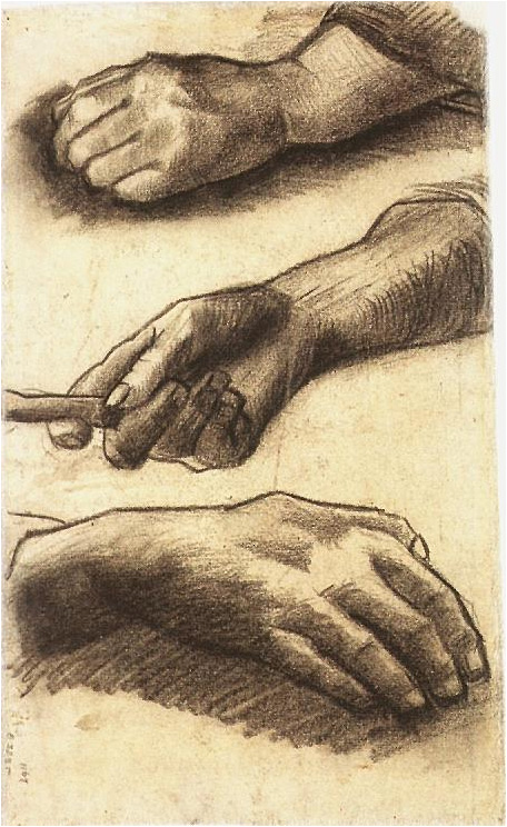 Vincent van Gogh Tres manos Drawing Vincent van Gogh's Tres manos Drawing