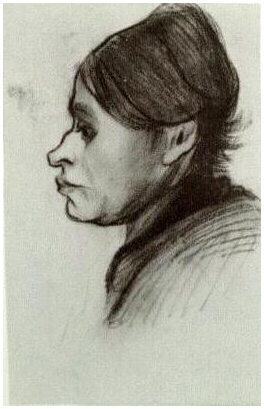 Vincent van Gogh Mujer campesina, Cabeza Drawing Vincent van Gogh's Mujer campesina, Cabeza Drawing