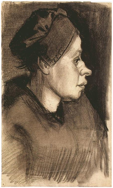 Vincent van Gogh Cabeza de una mujer Drawing Vincent van Gogh's Cabeza de una mujer Drawing
