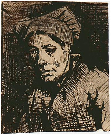 Vincent van Gogh Cabeza de una mujer Drawing Vincent van Gogh's Cabeza de una mujer Drawing
