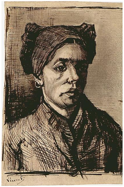 Vincent van Gogh Cabeza de una mujer Drawing Vincent van Gogh's Cabeza de una mujer Drawing