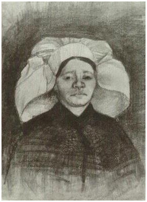 Vincent van Gogh Mujer campesina, Cabeza Drawing Vincent van Gogh's Mujer campesina, Cabeza Drawing
