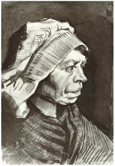 Vincent van Gogh Mujer campesina, Cabeza Drawing Vincent van Gogh's Mujer campesina, Cabeza Drawing