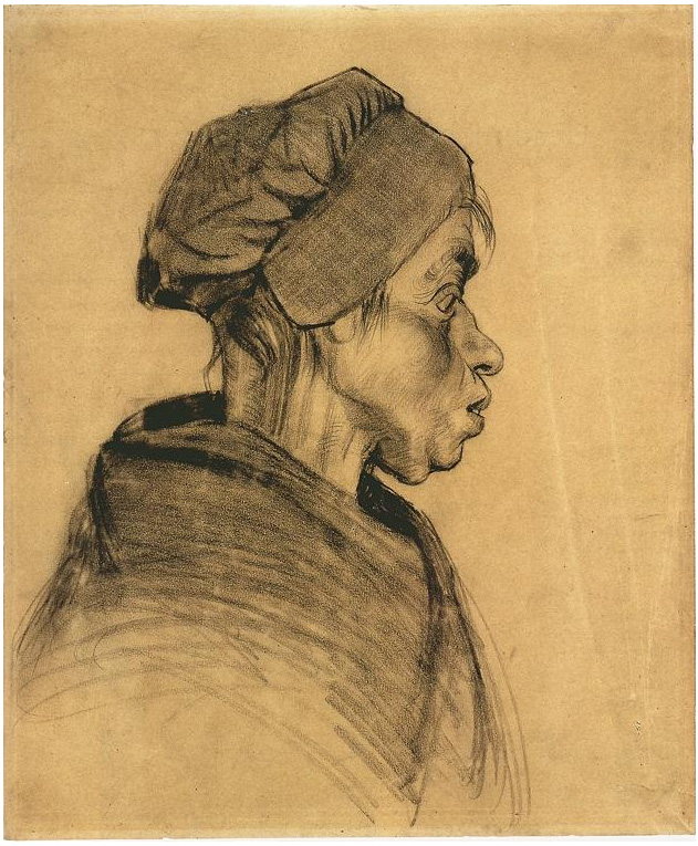 Vincent van Gogh Cabeza de una mujer Drawing Vincent van Gogh's Cabeza de una mujer Drawing