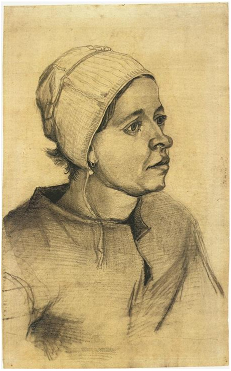Vincent van Gogh Cabeza de una mujer Drawing Vincent van Gogh's Cabeza de una mujer Drawing