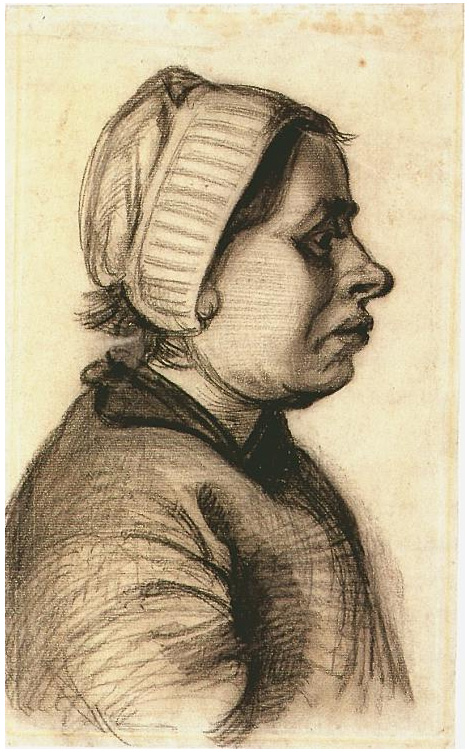 Vincent van Gogh Cabeza de una mujer Drawing Vincent van Gogh's Cabeza de una mujer Drawing
