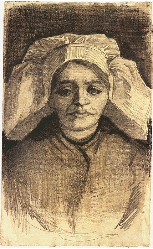 Vincent van Gogh Cabeza de una mujer Drawing Vincent van Gogh's Cabeza de una mujer Drawing
