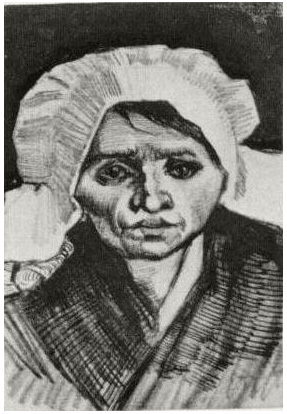 Vincent van Gogh Mujer campesina, Cabeza Drawing Vincent van Gogh's Mujer campesina, Cabeza Drawing