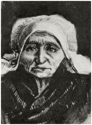 Vincent van Gogh Mujer campesina, Cabeza Drawing Vincent van Gogh's Mujer campesina, Cabeza Drawing