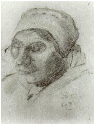 Vincent van Gogh Mujer campesina, Cabeza Drawing Vincent van Gogh's Mujer campesina, Cabeza Drawing