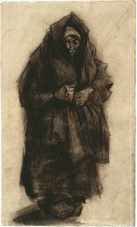 Vincent van Gogh Mujer con un chal de luto Drawing Vincent van Gogh's Mujer con un chal de luto Drawing