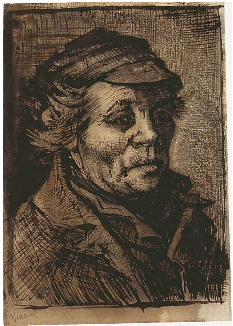 Vincent van Gogh Head of a Man Drawing Vincent van Gogh's Head of a Man Drawing