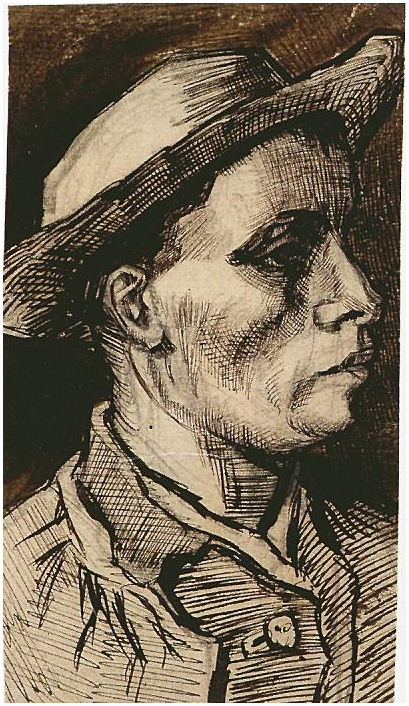 Vincent van Gogh Cabeza de un hombre Drawing Vincent van Gogh's Cabeza de un hombre Drawing