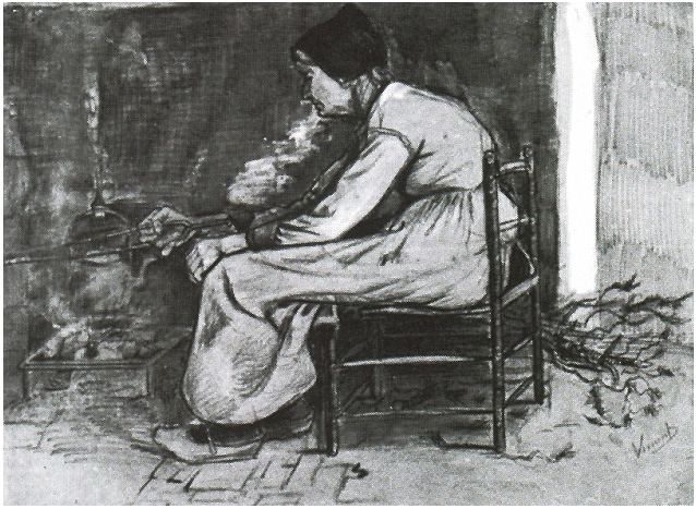 Vincent van Gogh Mujer sentada en el hogar Watercolor Vincent van Gogh's Mujer sentada en el hogar Watercolor