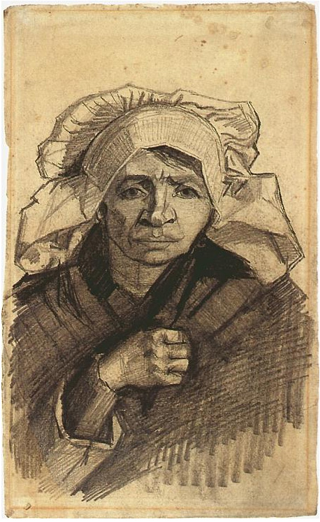 Vincent van Gogh Cabeza de una mujer Drawing Vincent van Gogh's Cabeza de una mujer Drawing