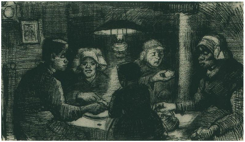 Vincent van Gogh Five Persons at a Meal Drawing Vincent van Gogh's Five Persons at a Meal Drawing