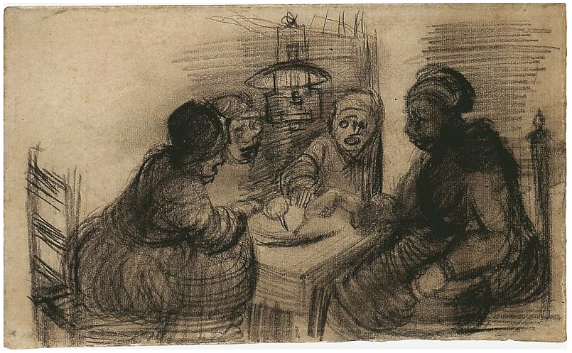 Vincent van Gogh Four People Sharing a Meal Drawing Vincent van Gogh's Four People Sharing a Meal Drawing