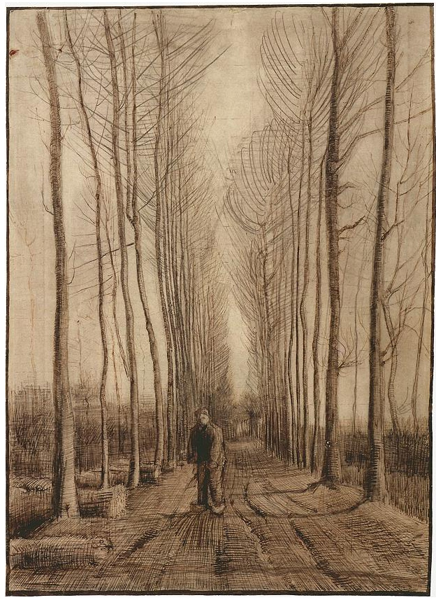 Vincent van Gogh Avenue of Poplars Drawing Vincent van Gogh's Avenue of Poplars Drawing