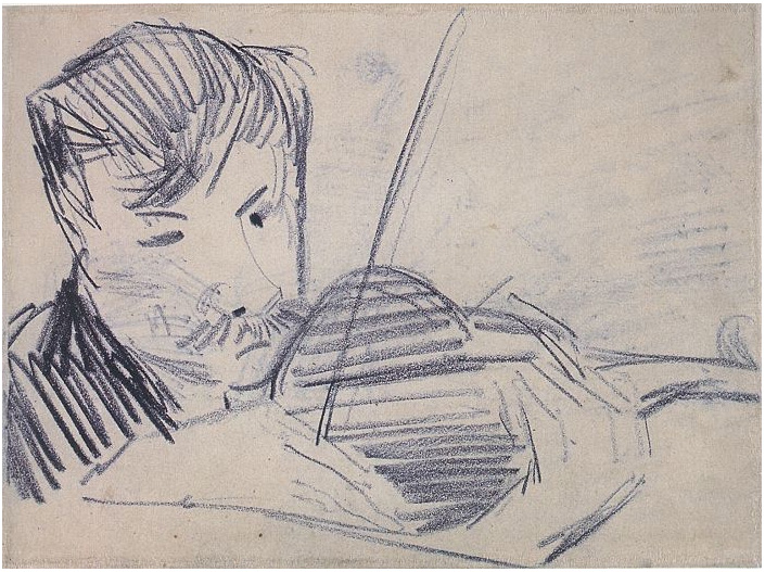Vincent van Gogh Violinista visto de frente Drawing Vincent van Gogh's Violinista visto de frente Drawing