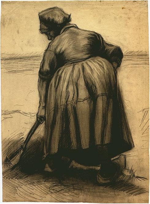 Vincent van Gogh Mujer campesina excavando Drawing Vincent van Gogh's Mujer campesina excavando Drawing