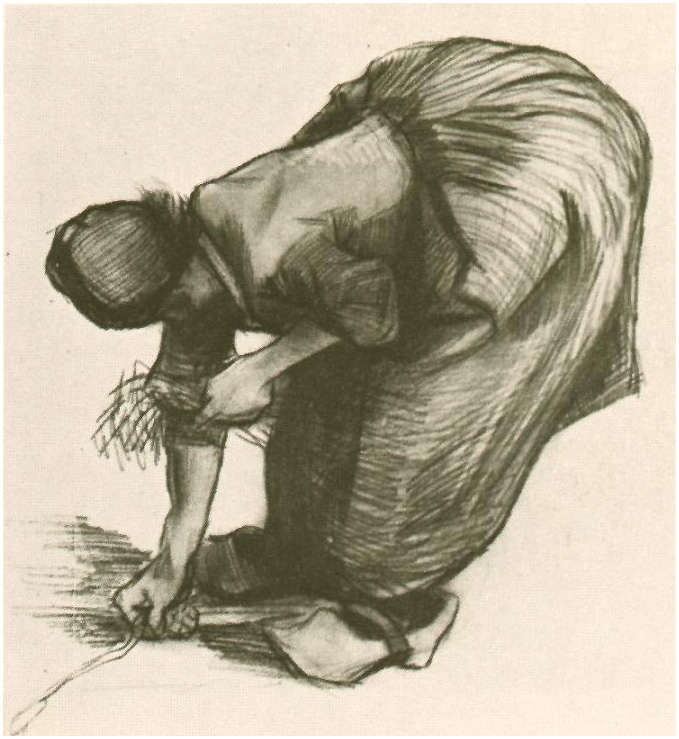 Vincent van Gogh Mujer campesina espigando Drawing Vincent van Gogh's Mujer campesina espigando Drawing