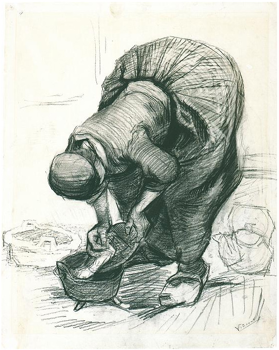 Vincent van Gogh Mujer campesina al lavabo Drawing Vincent van Gogh's Mujer campesina al lavabo Drawing