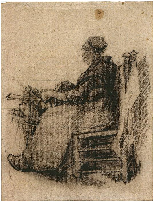 Vincent van Gogh Woman Winding Yarn Drawing Vincent van Gogh's Woman Winding Yarn Drawing