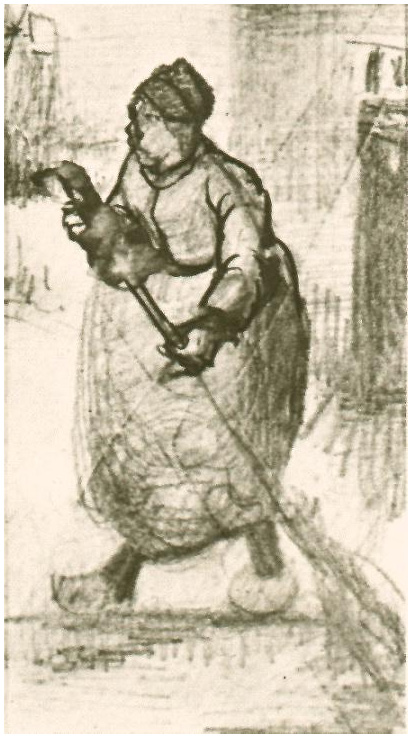 Vincent van Gogh Mujer campesina, barriendo Drawing Vincent van Gogh's Mujer campesina, barriendo Drawing