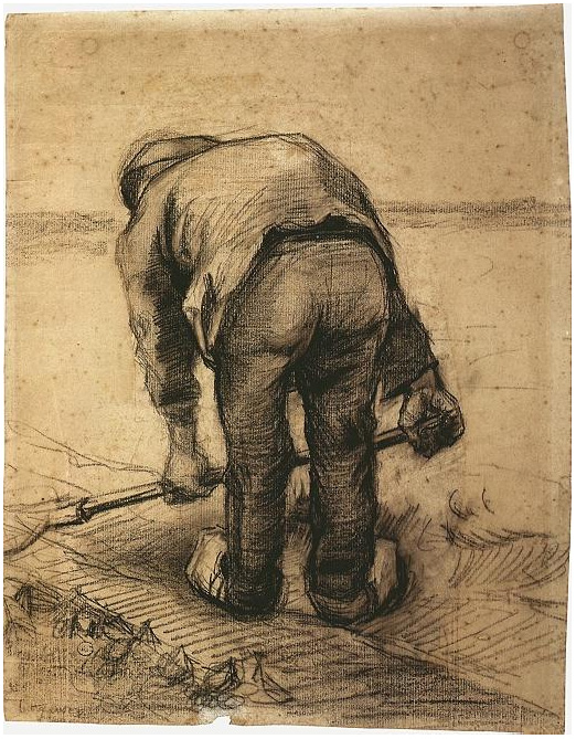 Vincent van Gogh Campesino levantando remolacha Drawing Vincent van Gogh's Campesino levantando remolacha Drawing