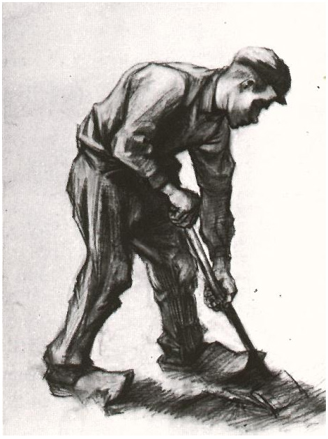 Vincent van Gogh Niño campesino, cavando Drawing Vincent van Gogh's Niño campesino, cavando Drawing