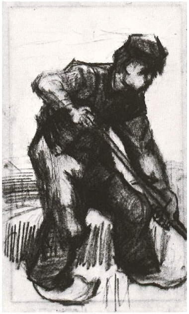 Vincent van Gogh Campesino, Excavando Drawing Vincent van Gogh's Campesino, Excavando Drawing