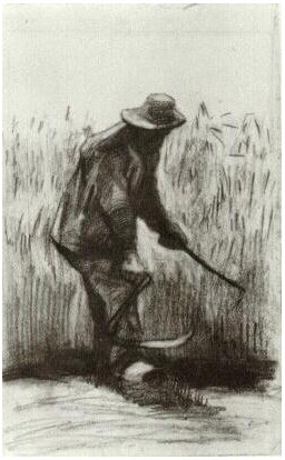 Vincent van Gogh Campesino con hoz, visto desde atrás Drawing Vincent van Gogh's Campesino con hoz, visto desde atrás Drawing