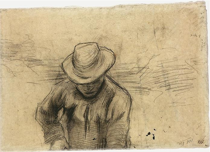 Vincent van Gogh Campesino con un tenedor Drawing Vincent van Gogh's Campesino con un tenedor Drawing