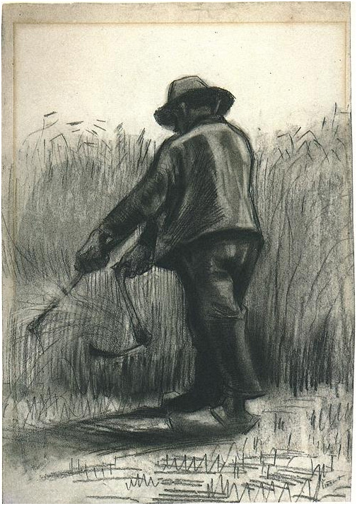 Vincent van Gogh Campesino con hoz, visto desde atrás Drawing Vincent van Gogh's Campesino con hoz, visto desde atrás Drawing