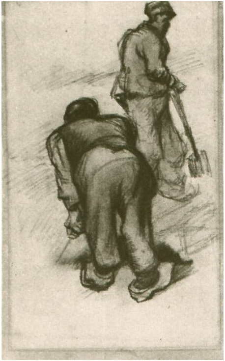 Vincent van Gogh Estudio de dos campesinos Drawing Vincent van Gogh's Estudio de dos campesinos Drawing