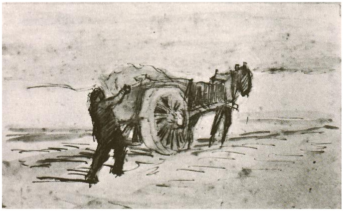 Vincent van Gogh Man Loading a Cart Drawing Vincent van Gogh's Man Loading a Cart Drawing