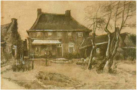 Vincent van Gogh Vicarage at Nuenen Drawing Vincent van Gogh's Vicarage at Nuenen Drawing
