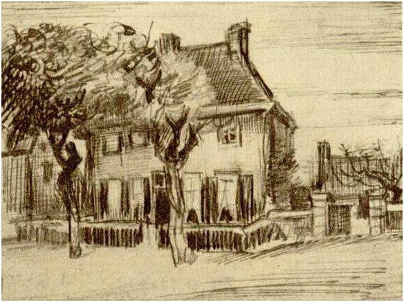Vincent van Gogh Vicaría en Nuenen Drawing Vincent van Gogh's Vicaría en Nuenen Drawing