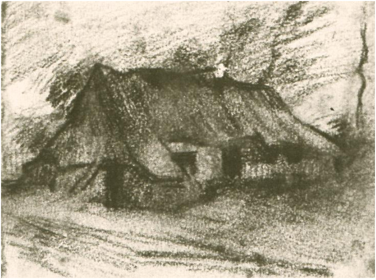 Vincent van Gogh Casita de campo Drawing Vincent van Gogh's Casita de campo Drawing
