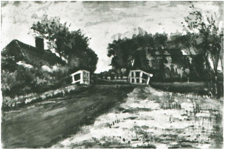 Vincent van Gogh Paisaje con un puentito Drawing Vincent van Gogh's Paisaje con un puentito Drawing