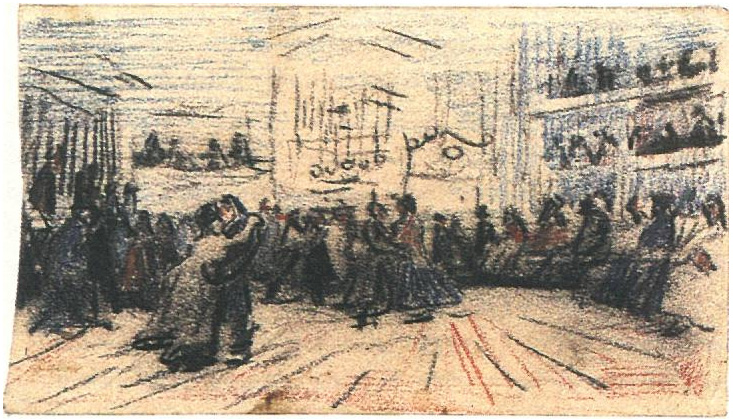 Vincent van Gogh Salón de baile Drawing Vincent van Gogh's Salón de baile Drawing