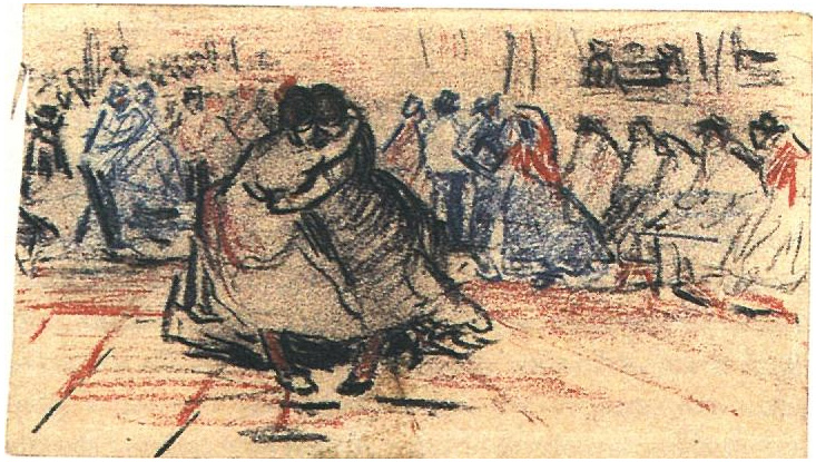 Vincent van Gogh Pareja bailando Drawing Vincent van Gogh's Pareja bailando Drawing