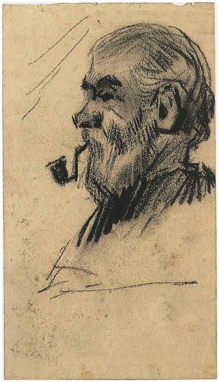 Vincent van Gogh Cabeza de un viejo Drawing Vincent van Gogh's Cabeza de un viejo Drawing