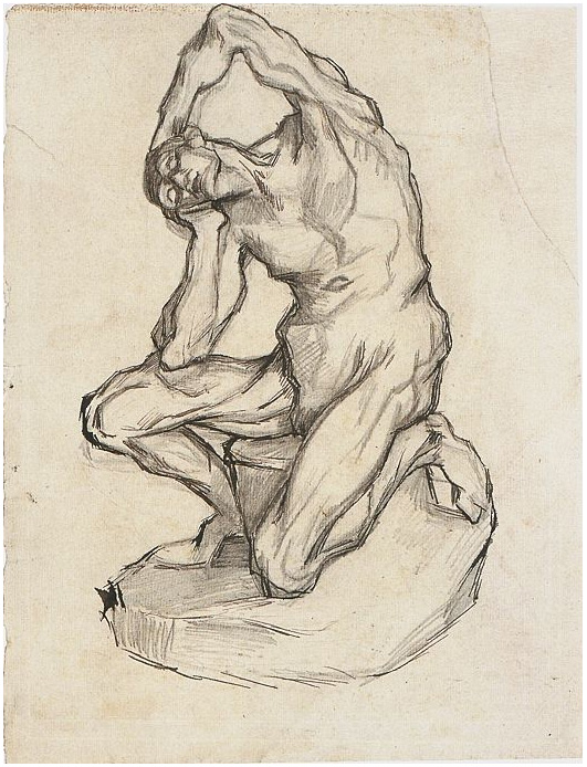 Vincent van Gogh's Kneeling Écorché Drawing
