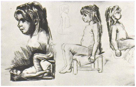 Vincent van Gogh's Studies of a Seated Girl, L'Écorché and Venus Drawing