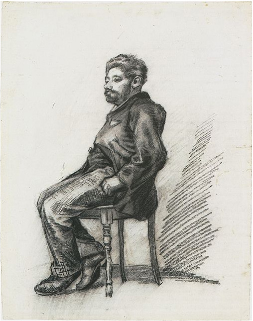 Vincent van Gogh Hombre sentado con una barba Drawing Vincent van Gogh's Hombre sentado con una barba Drawing