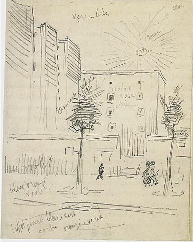 Vincent van Gogh Bloques de apartamentos y estudios diversos Drawing Vincent van Gogh's Bloques de apartamentos y estudios diversos Drawing