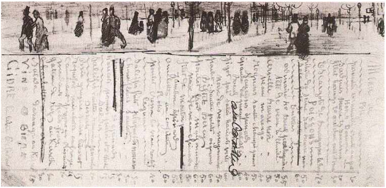 Vincent van Gogh Menú de restaurante Drawing Vincent van Gogh's Menú de restaurante Drawing