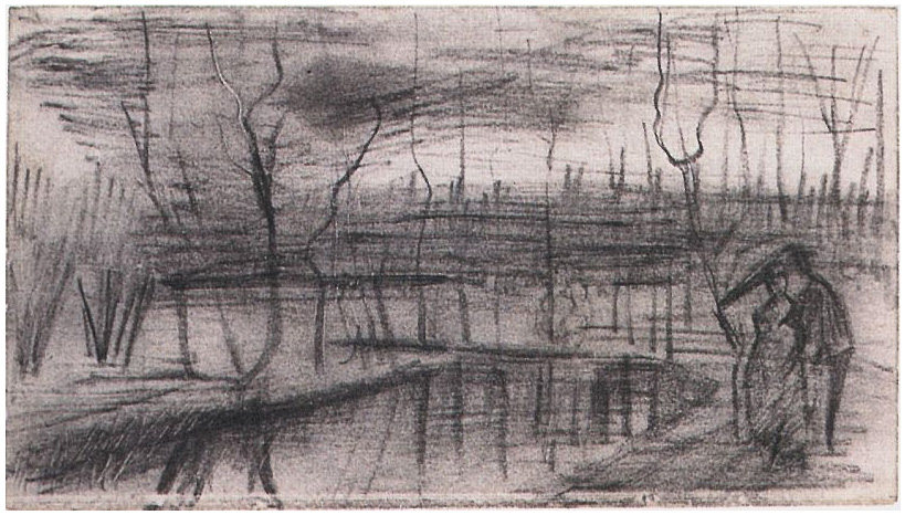 Vincent van Gogh Parque con figuras Drawing Vincent van Gogh's Parque con figuras Drawing